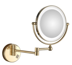 Ledeme L6508DG Зеркало ванной увеличительное, с LED подсветкой, латунь, золото, 8 дюймов - фото2