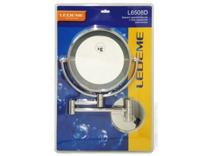 Ledeme L6508DG Зеркало ванной увеличительное, с LED подсветкой, латунь, золото, 8 дюймов - фото3