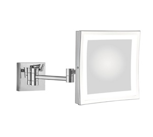 Ledeme L6608D Зеркало ванной увеличительное, с LED подсветкой, латунь, хром, 8 дюймов - фото