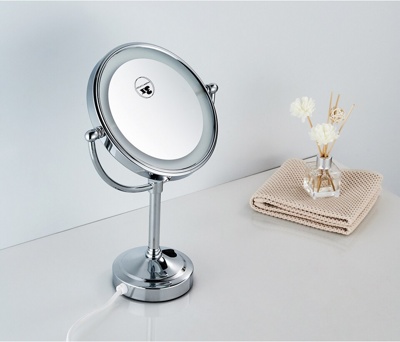 Ledeme L6708D Зеркало ванной увеличительное, с LED подсветкой, латунь, хром, 8 дюймов - фото3