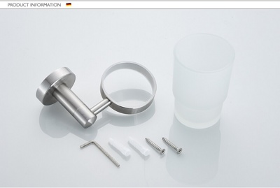 Ledeme L71706 Стакан для зубной щетки, нержавеющая сталь + стекло, сатин - фото5
