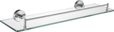 Ledeme L71707 Полка в ванную, нержавеющая сталь + стекло, сатин - фото