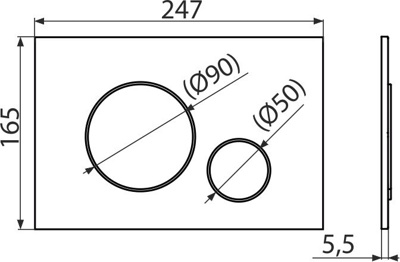 ALCAPLAST M678 Кнопка управления для скрытых систем инсталляции, черный-матовый - фото2