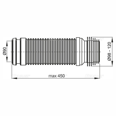 ALCAPLAST M9006 Гибкая подводка (гофра) для выпуска унитаза DN90/110 (подходит ко всем скрытым системам инсталляции) - фото2