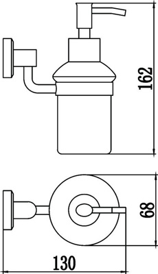 Savol S-009531 Дозатор жидкого мыла, латунь + стекло, хром - фото2