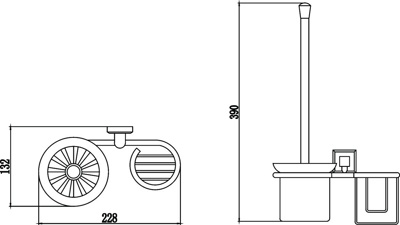 Savol S-L09594 Туалетный ершик + держатель дезодоранта, латунь + стекло, хром - фото2