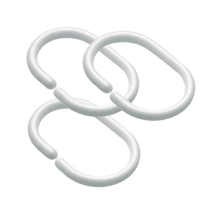 Savol S-YLK001 Кольца для шторки-занавески ванны, пластик, белый - фото