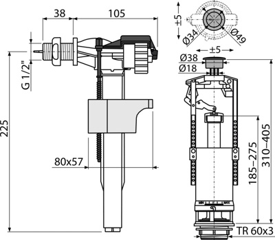 ALCAPLAST SA2000K 1/2