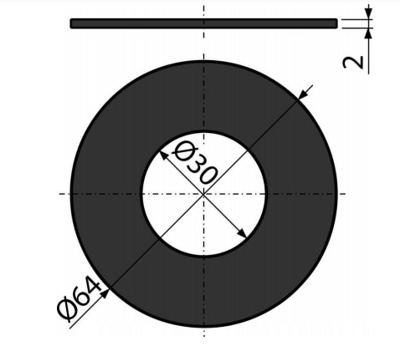 ALCAPLAST V0015-ND Прокладка для сливных механизмов 64x30x2 - фото2