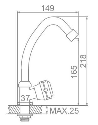 Wisent W4166 Монокран на мойку, цинк, хром - фото2