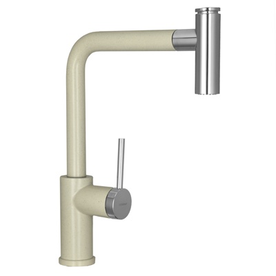 Wisent W6055-19 Смеситель для кухни с выдвижной лейкой, нержавеющая сталь, серый +  хром - фото